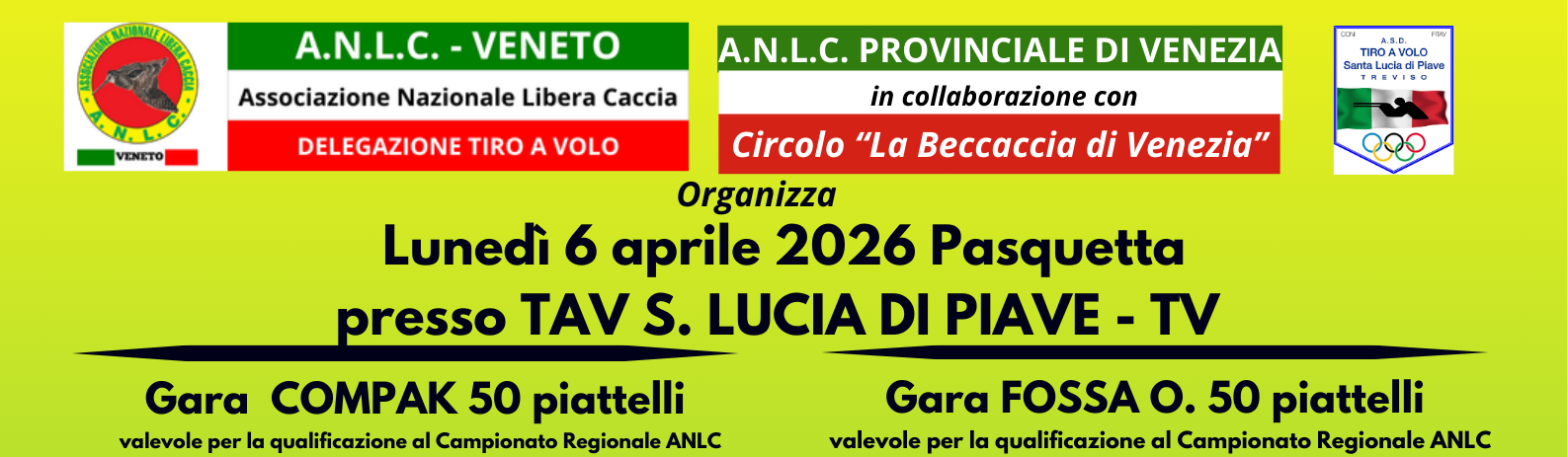 Gara TAV Provinciale di Venezia Spec. Compak e F.O. 6 aprile 2026 Pasquetta